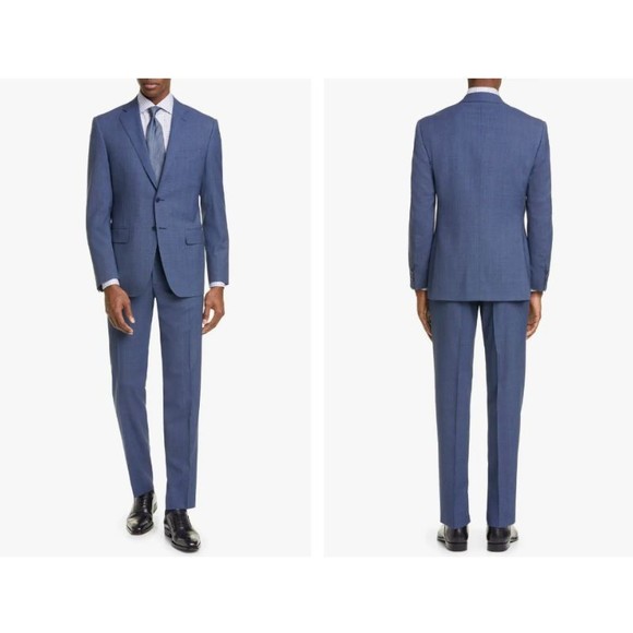 CANALI Siena Soft Classic Fit Plaid Wool Suit Set Jacket + Pants 56 NEW - Picture 1 of 4